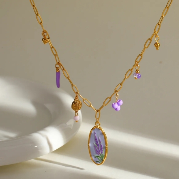 Fashion Jewelry Jewelry - Lavender Pendant Necklace Floral